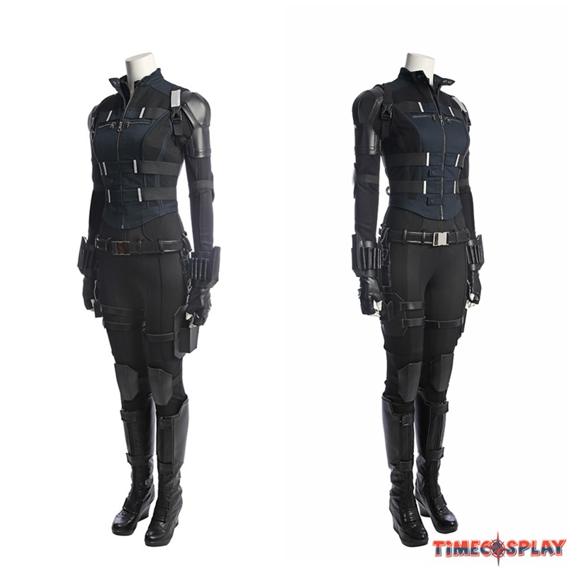 Avengers Infinity War Black Widow Cosplay Costume Superhero Black Widow Jumpsuit 