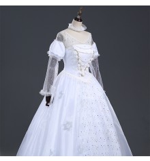Alice In Wonderland Cosplay White Queen Dress Costume