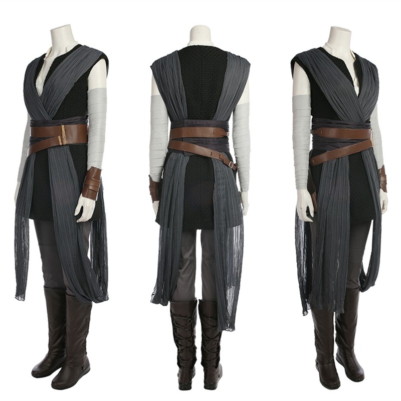 Star Wars 8 The Last Jedi Rey Costume Cosplay Outfit