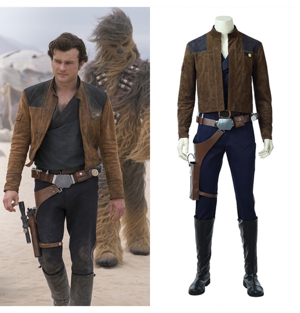 2018 Solo: A Star Wars Story Han Solo Cosplay Costume Deluxe Outfit
