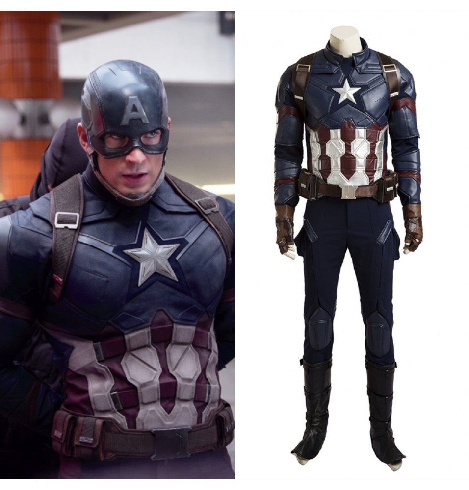 Civil War Captain America Cosplay Costume - Deluxe Version