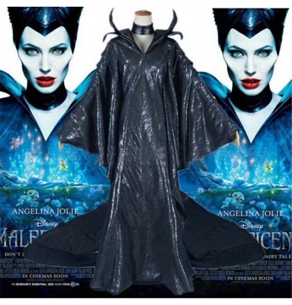 Disney Maleficent Black Witch Princess Dress Cosplay Costumes 