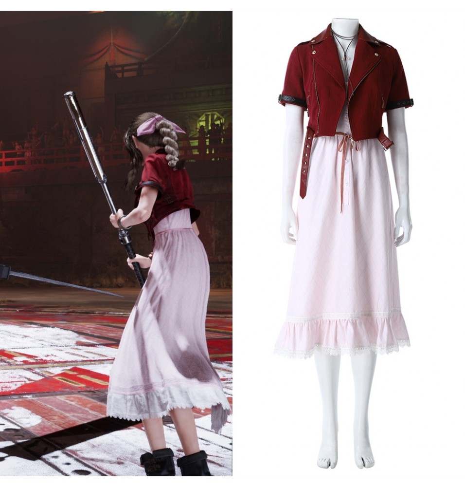 Final Fantasy VII Remake Aerith Cosplay Dress Costume