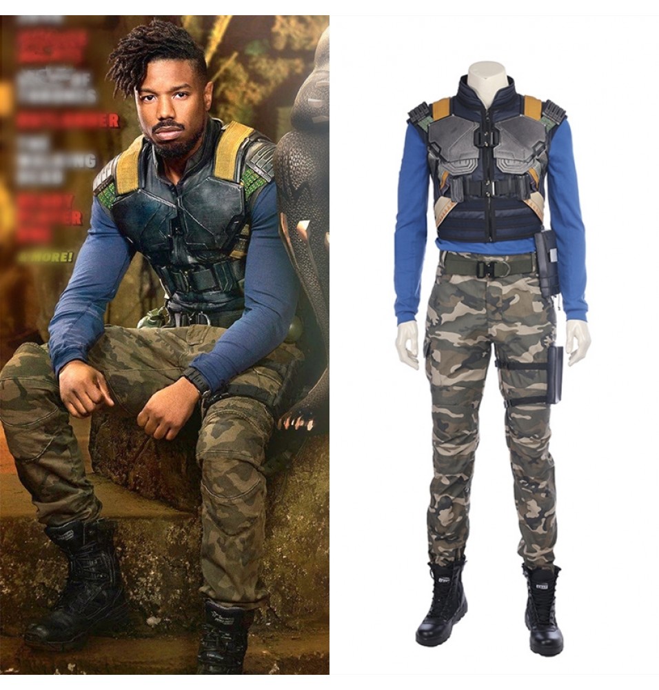 Black Panther Erik Killmonger Cosplay Costume Deluxe Outfit