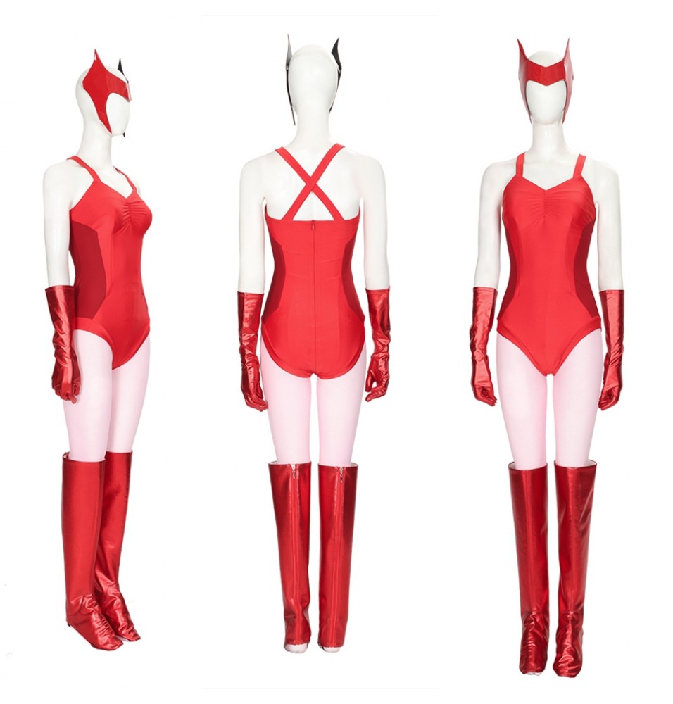 WandaVision Scarlet Witch Wanda Cosplay Costume Red Suit